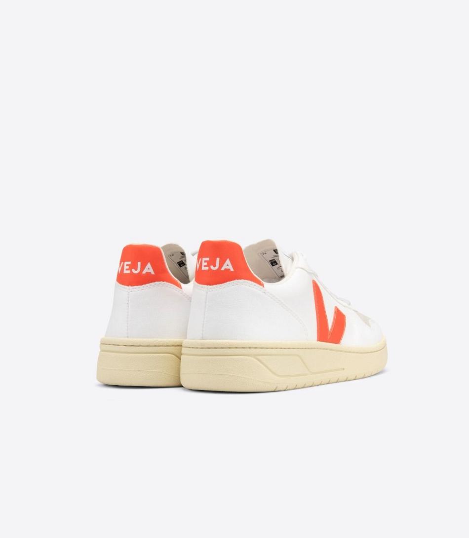 Adults Veja V-10 Cwl Fluo Vegan Blancas Naranjas | XCLBH92523