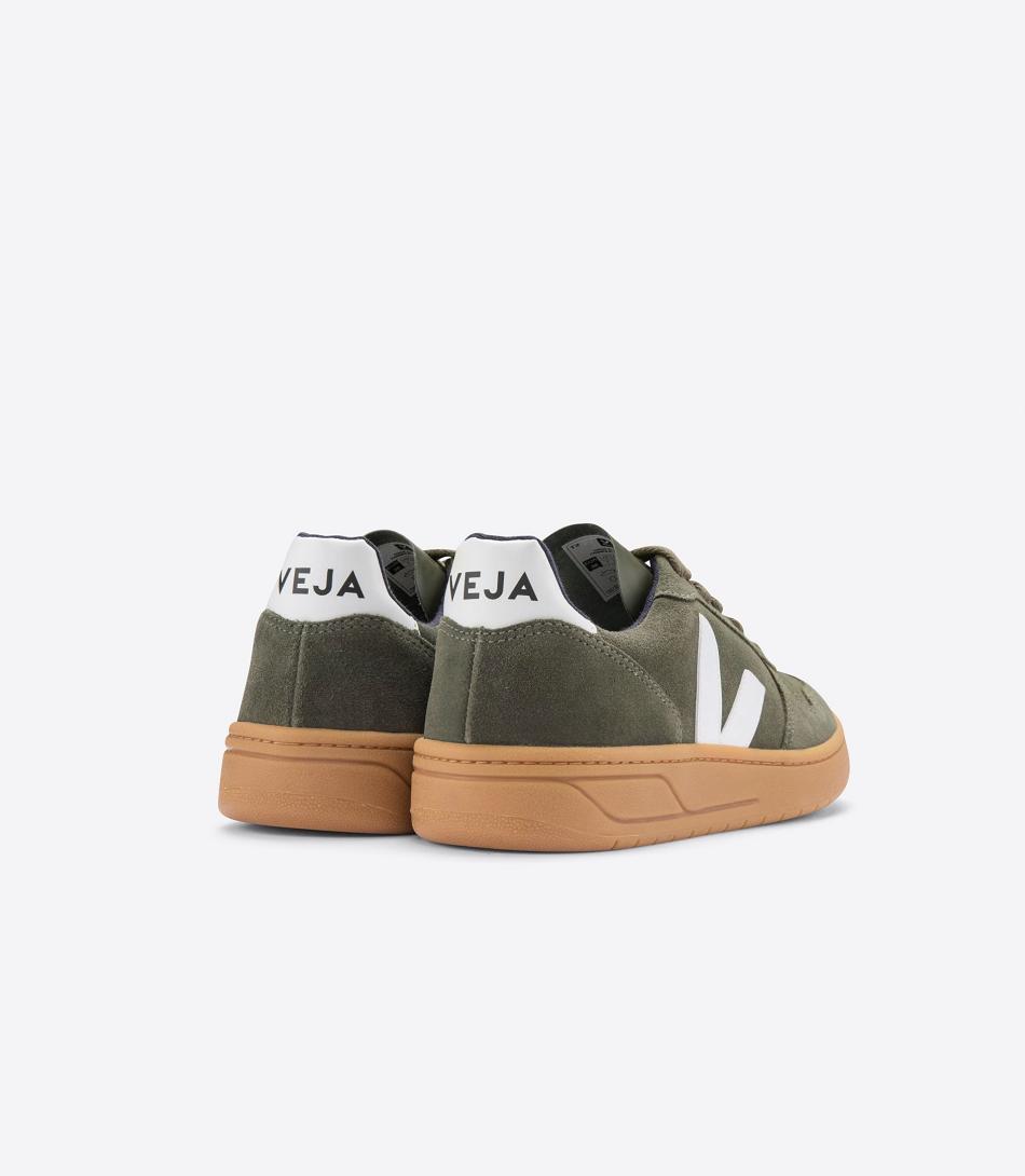 Adults Veja V-10 Gamuza Mud Gum Sole Outlet Blancas | MCLFT51265