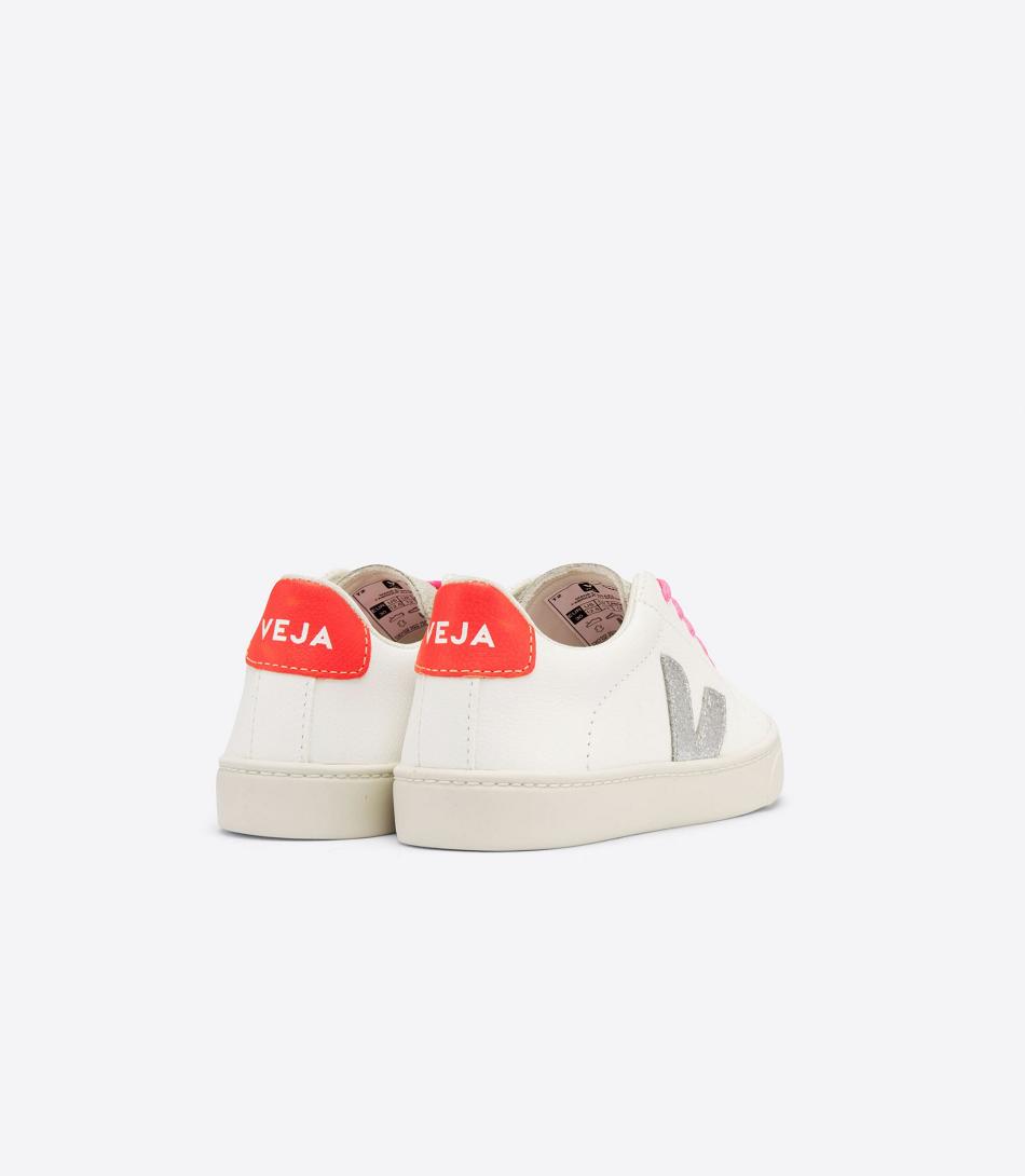 Esplar Veja Laces Chromefree Cuero Fluo Niños Blancas Plateadas Naranjas | PCLER39095