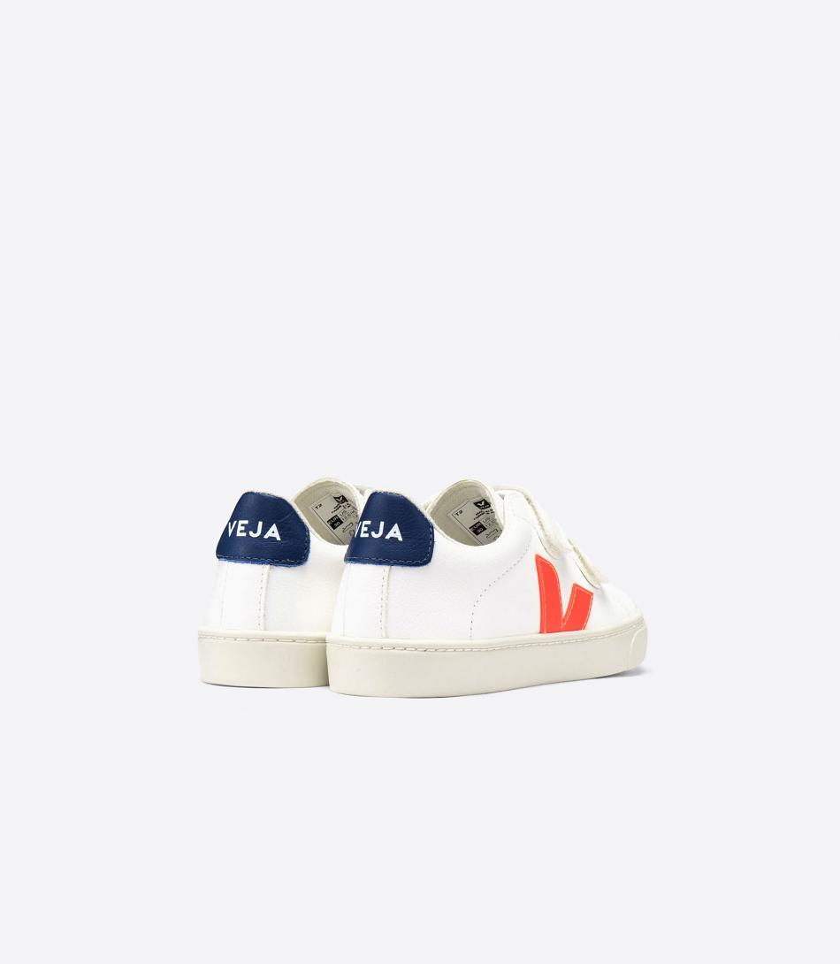 Kids Veja Esplar Chromefree Cuero Fluo Cobalt Outlet Blancas Naranjas Azules Oscuro | ECLVG71172
