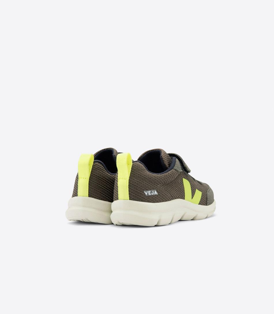 Kids Veja Gorilla B-mesh Jaune Fluo Outlet Verde Oliva | CLJBT50831