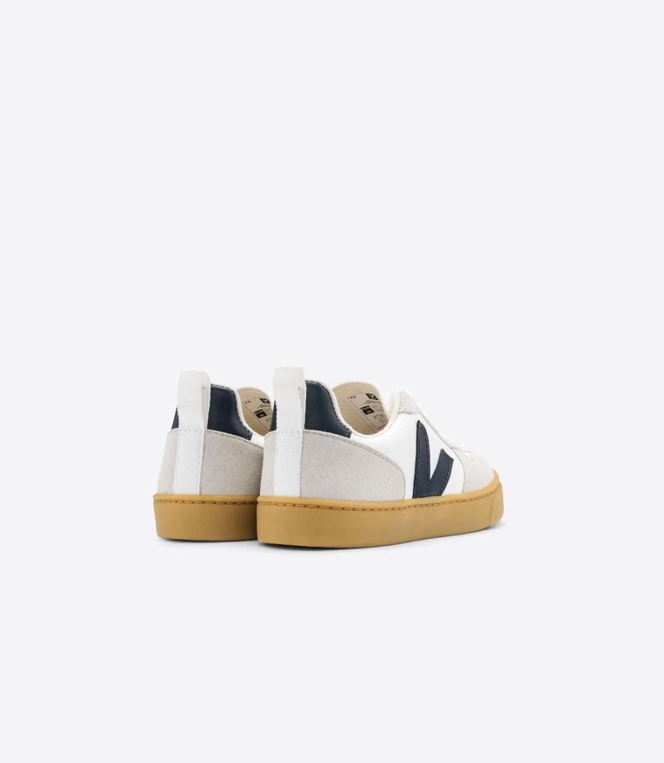 Kids Veja V-10 Laces Cwl Nautico Outlet Blancas | CLEAH31439