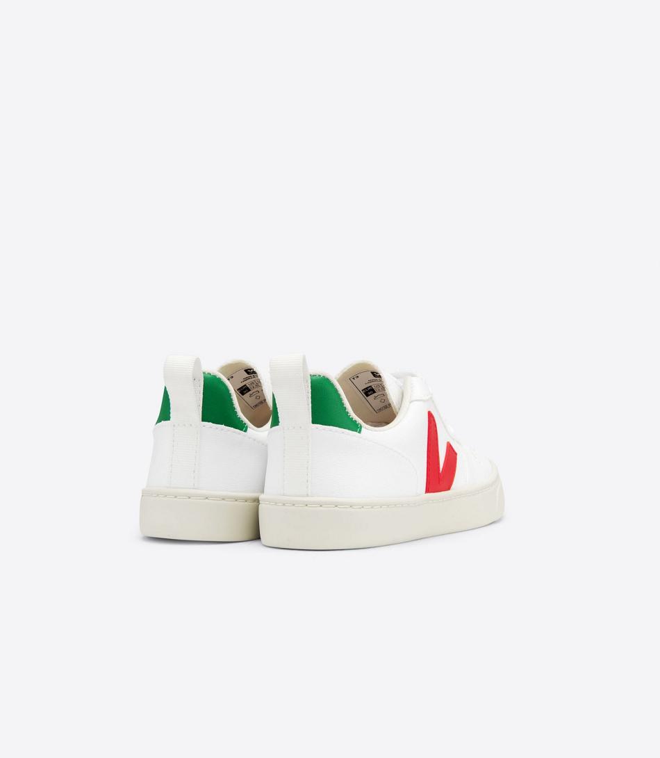 Kids Veja V-10 Laces Cwl Pekin Emeraude Outlet Blancas | YCLGT51017