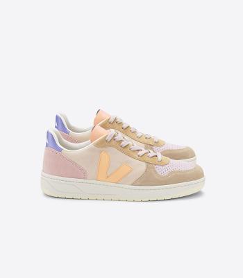 V-10 Veja Gamuza Multico Peach Mujer Coral | LCLSX96738